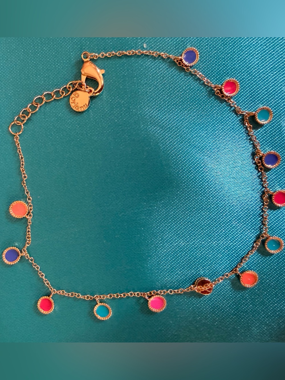 Gorjana Gold Bracelet with Multicolor Enamel Discs